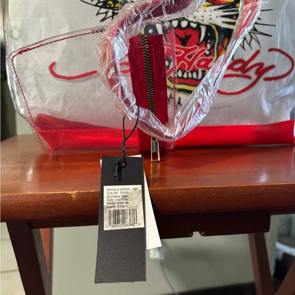 Ed Hardy Transparent Red and White Tote - Picture 4 of 4